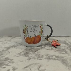 Happy Fall Y'all Autumn Harvest Coffee Mug with Pumpkins